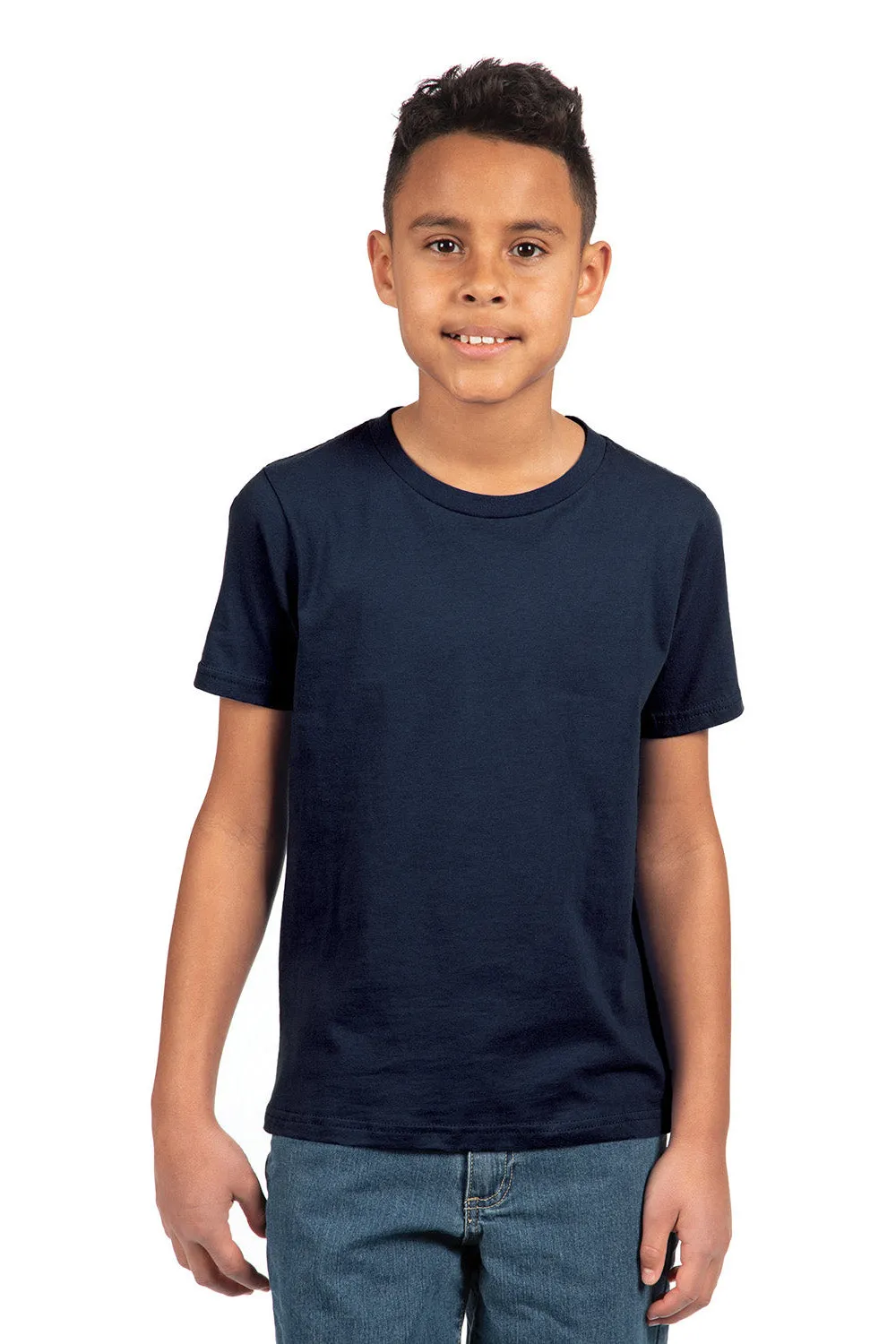 Next Level Youth Fine Jersey Short Sleeve Crewneck T-Shirt - Midnight Navy Blue