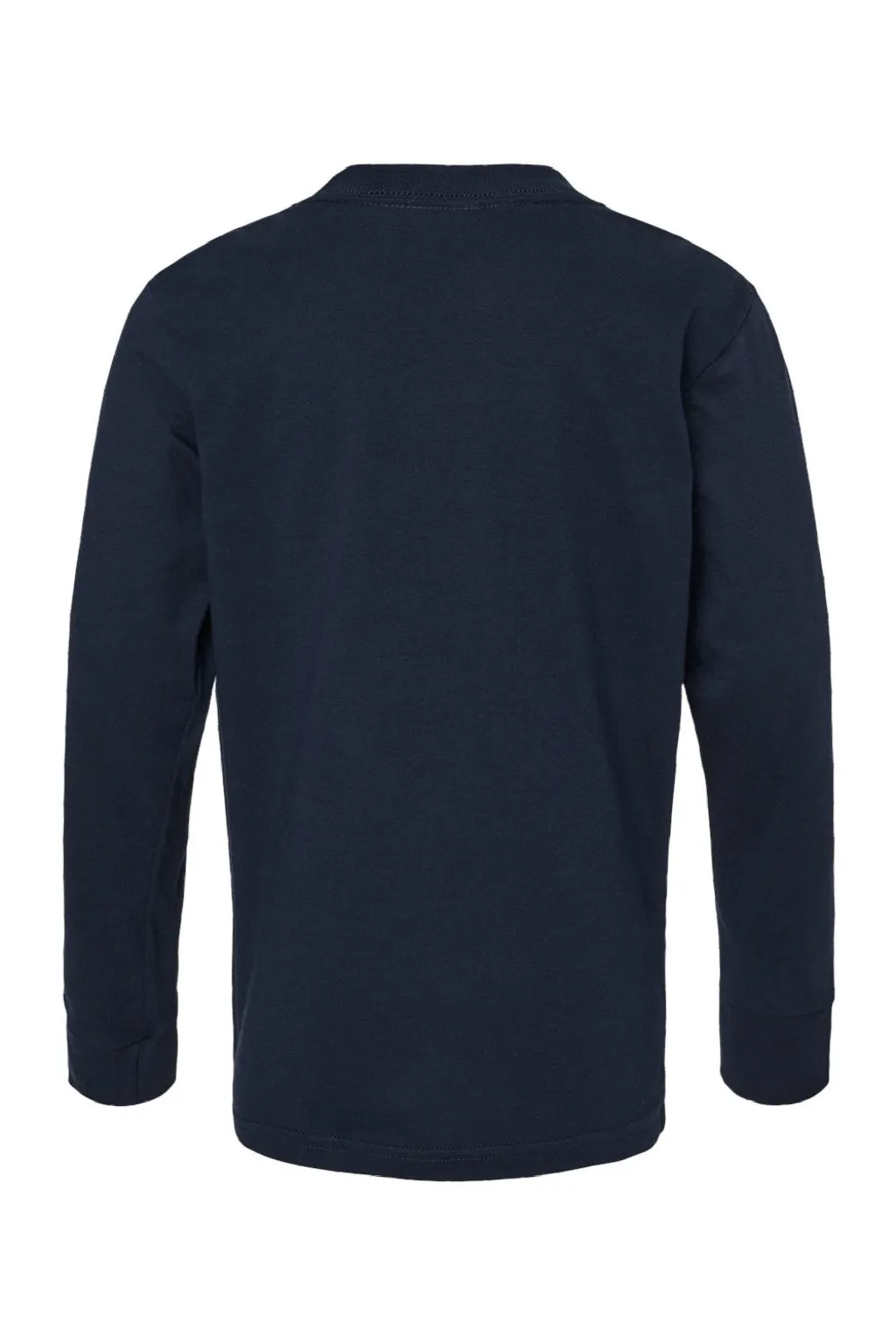Next Level Youth Long Sleeve Crewneck T-Shirt - Midnight Navy Blue