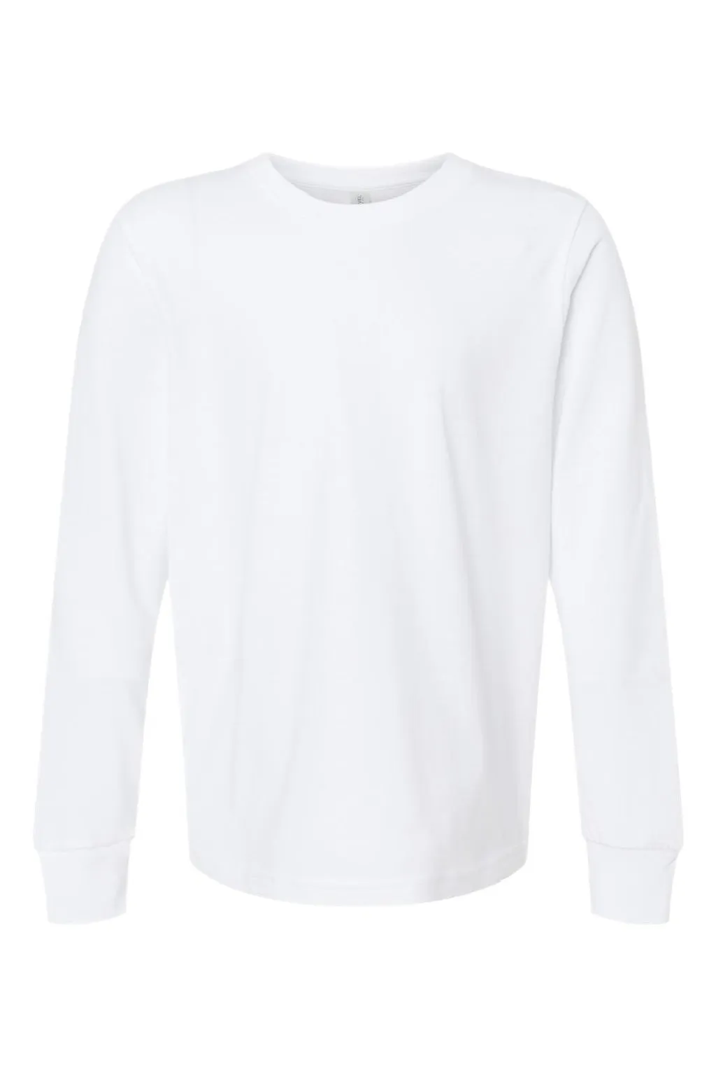 Next Level Youth Long Sleeve Crewneck T-Shirt - White