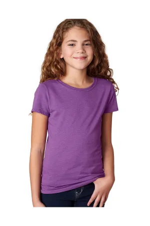 Next Level Youth Princess CVC Jersey Short Sleeve Crewneck T-Shirt - Purple Berry