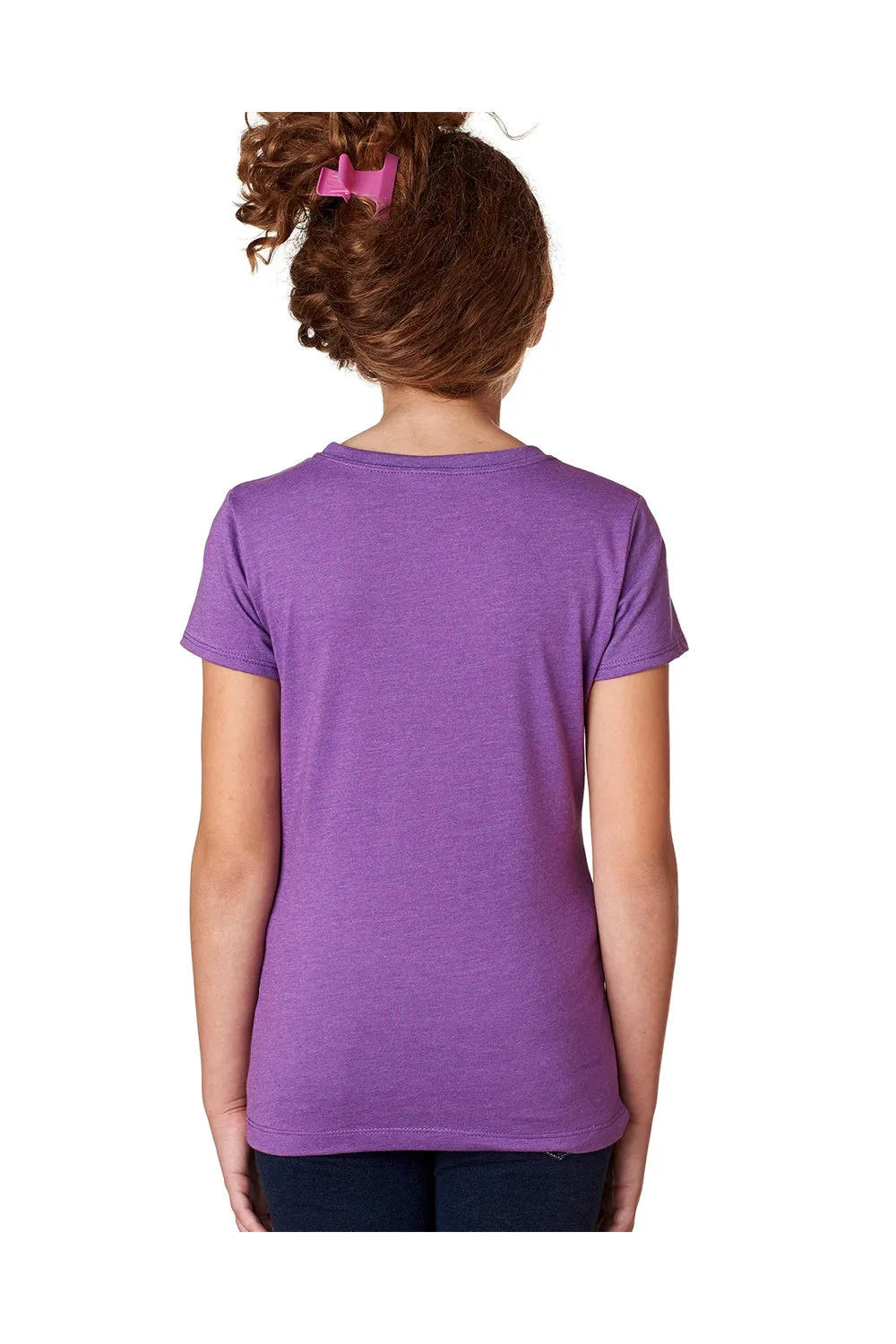 Next Level Youth Princess CVC Jersey Short Sleeve Crewneck T-Shirt - Purple Berry