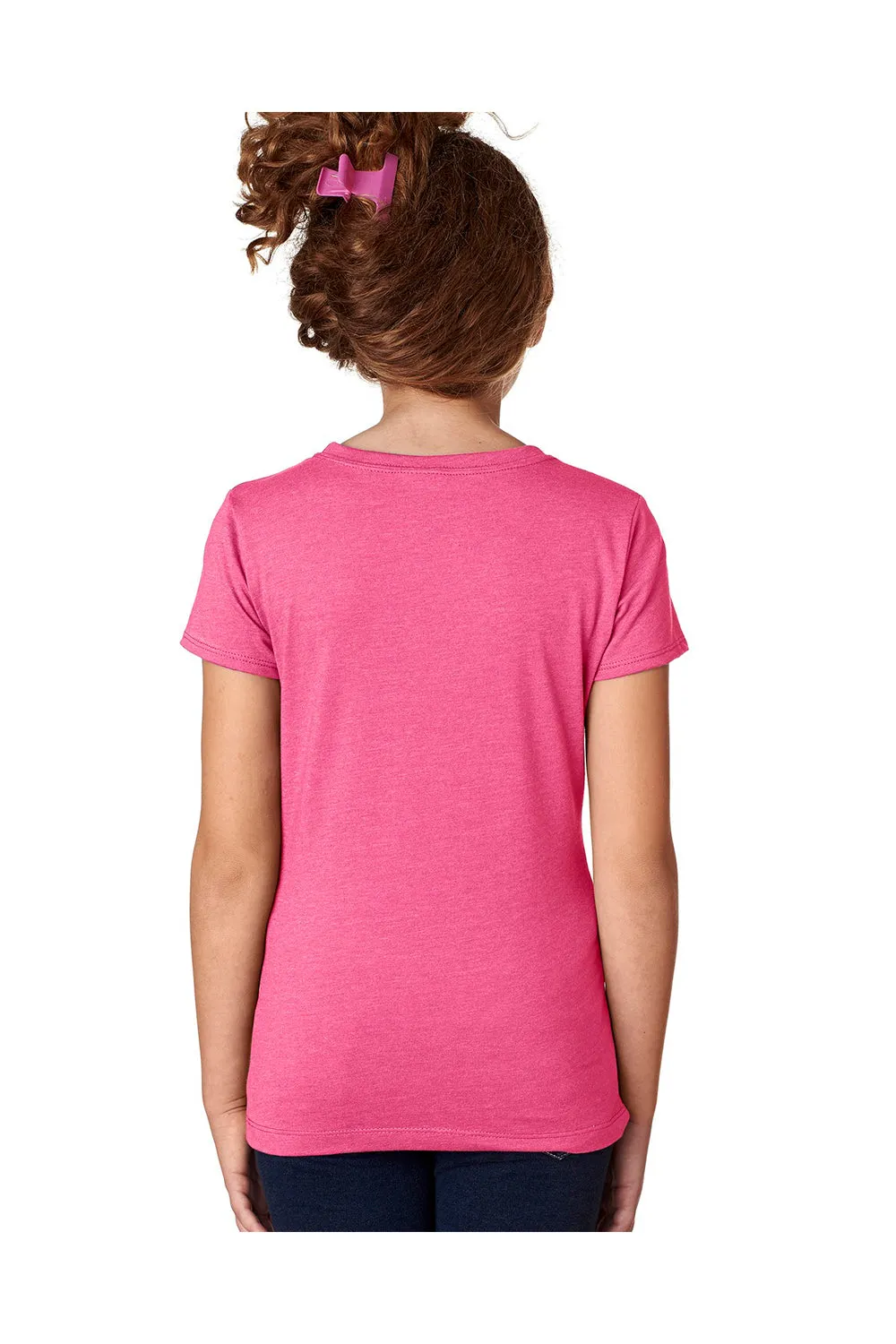 Next Level Youth Princess CVC Jersey Short Sleeve Crewneck T-Shirt - Raspberry Pink