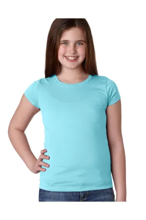 Next Level Youth Princess Fine Jersey Short Sleeve Crewneck T-Shirt - Cancun Blue