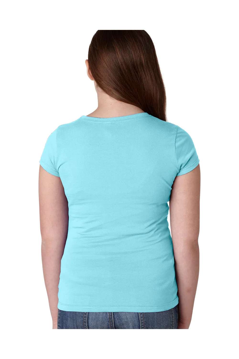 Next Level Youth Princess Fine Jersey Short Sleeve Crewneck T-Shirt - Cancun Blue