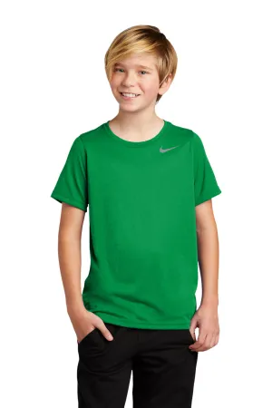 Nike Youth Legend Dri-Fit Moisture Wicking Short Sleeve Crewneck T-Shirt - Apple Green