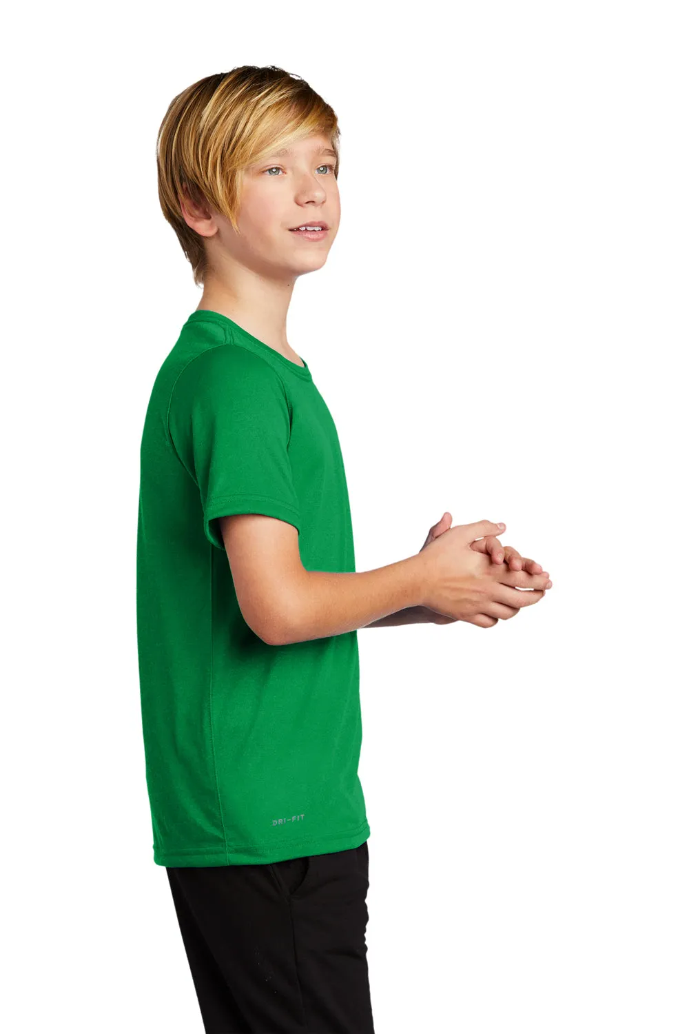 Nike Youth Legend Dri-Fit Moisture Wicking Short Sleeve Crewneck T-Shirt - Apple Green