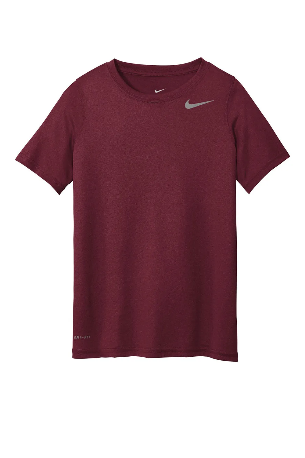 Nike Youth Legend Dri-Fit Moisture Wicking Short Sleeve Crewneck T-Shirt - Deep Maroon