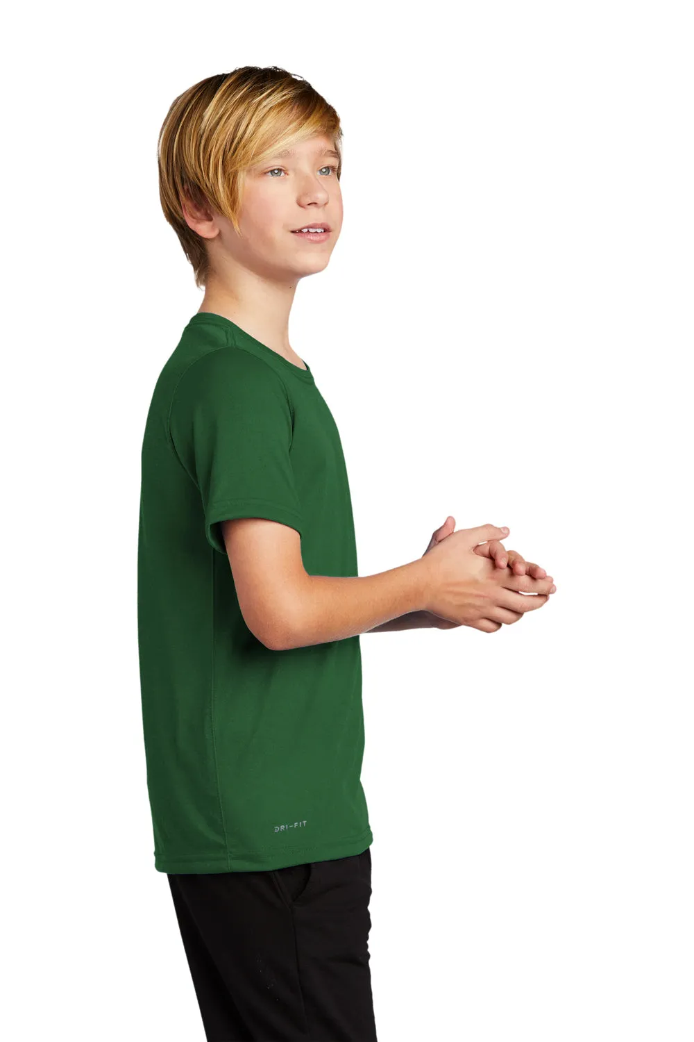 Nike Youth Legend Dri-Fit Moisture Wicking Short Sleeve Crewneck T-Shirt - Gorge Green
