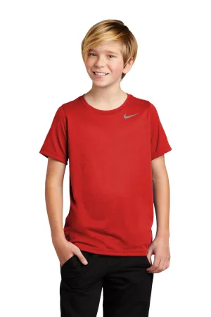 Nike Youth Legend Dri-Fit Moisture Wicking Short Sleeve Crewneck T-Shirt - University Red