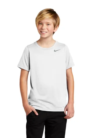 Nike Youth Legend Dri-Fit Moisture Wicking Short Sleeve Crewneck T-Shirt - White