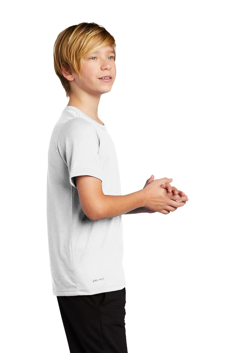 Nike Youth Legend Dri-Fit Moisture Wicking Short Sleeve Crewneck T-Shirt - White