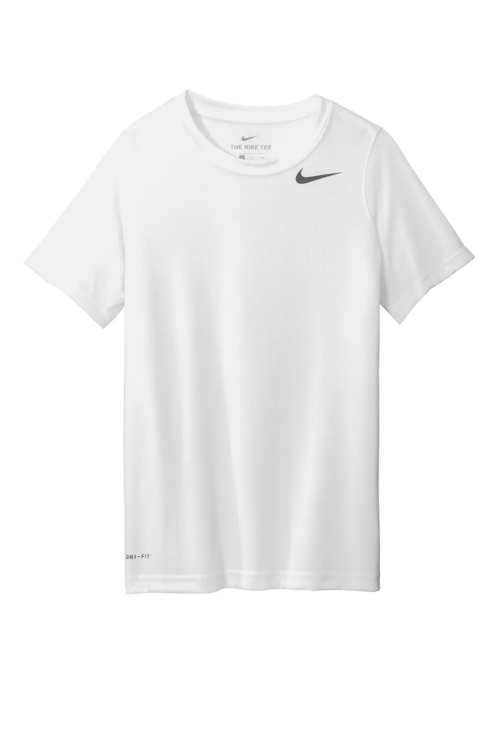 Nike Youth Legend Dri-Fit Moisture Wicking Short Sleeve Crewneck T-Shirt - White