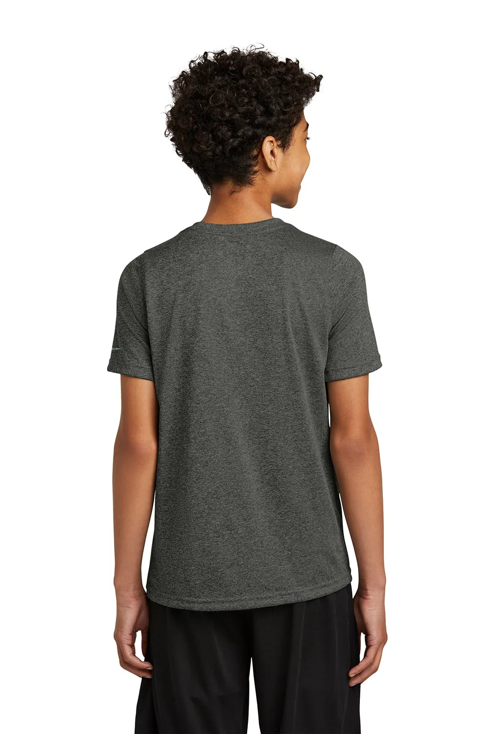 Nike Youth rLegend Dri-Fit Moisture Wicking Short Sleeve Crewneck T-Shirt - Heather Dark Smoke Grey