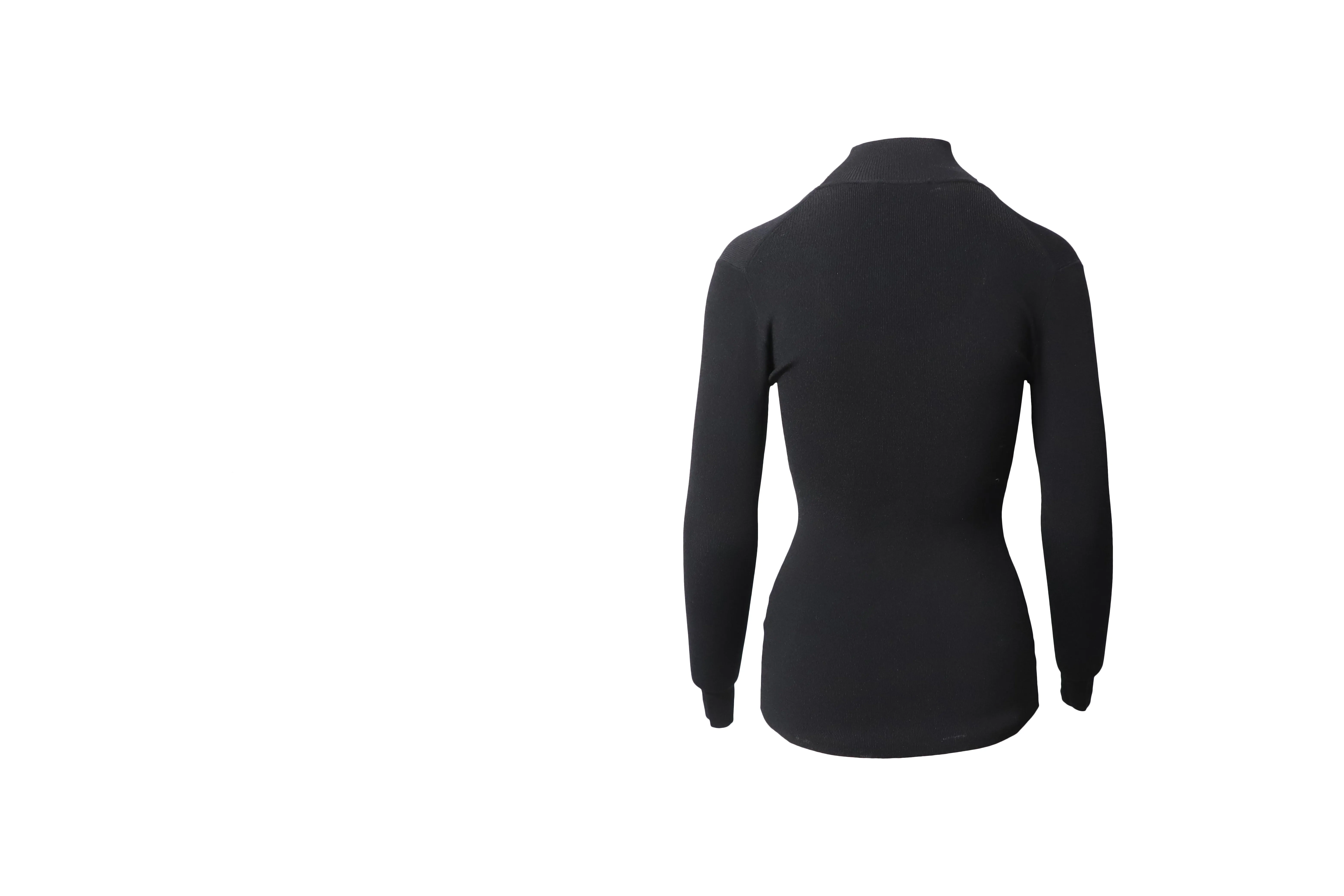 Ninety Percent Turtleneck Cutout Top in Black Viscose