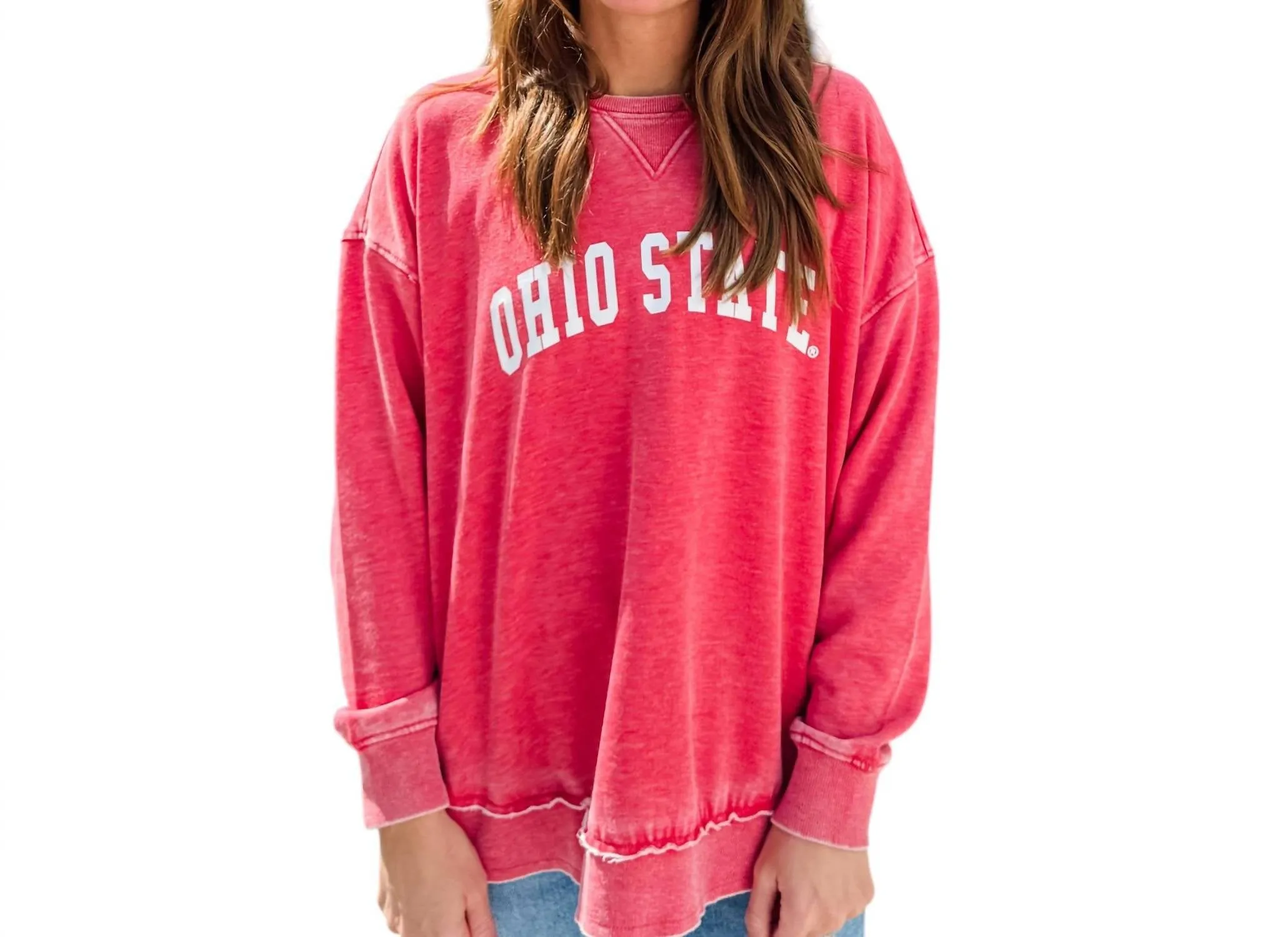 Ohio State Burnout Sweatshirt In Pink