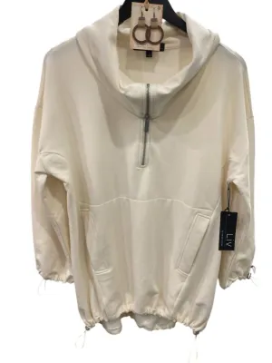 Olivia Fleece Toggle Zip Pullover In Winter White