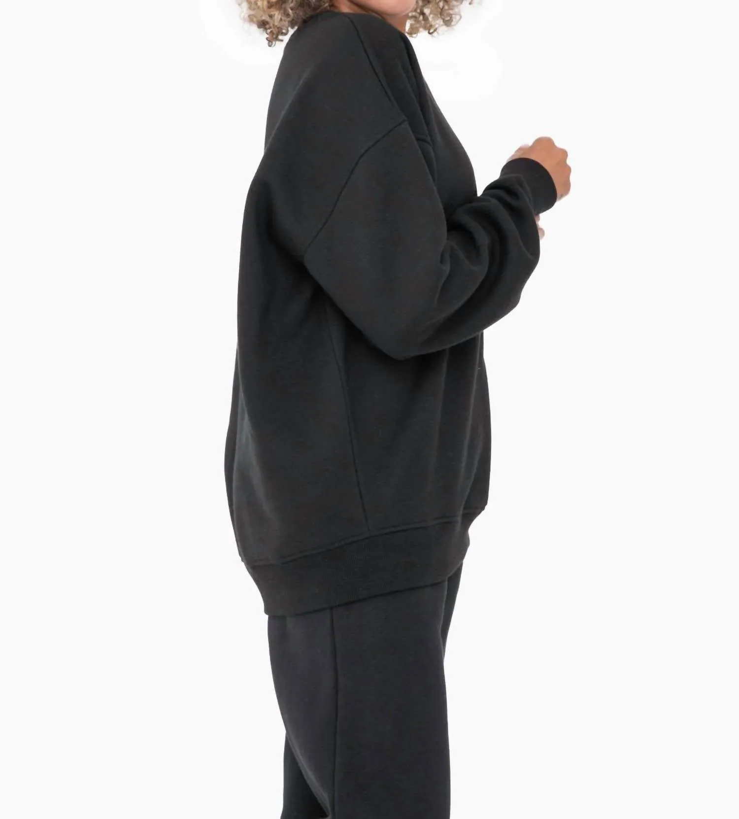 Oversized Fleece Sweatshirt In Black