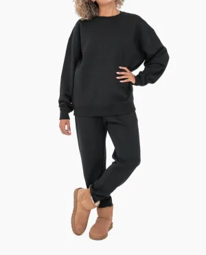 Oversized Fleece Sweatshirt In Black