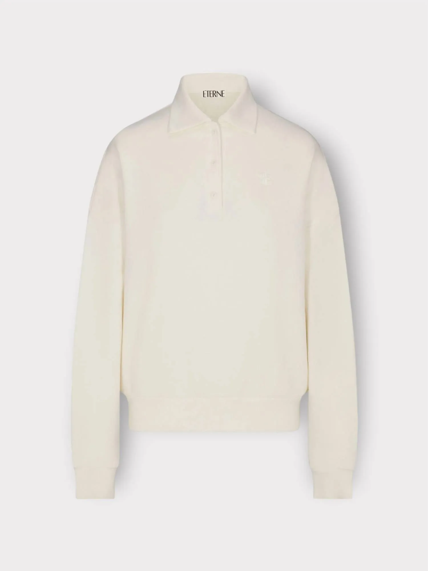 Oversized Polo Sweatshirt In Cream