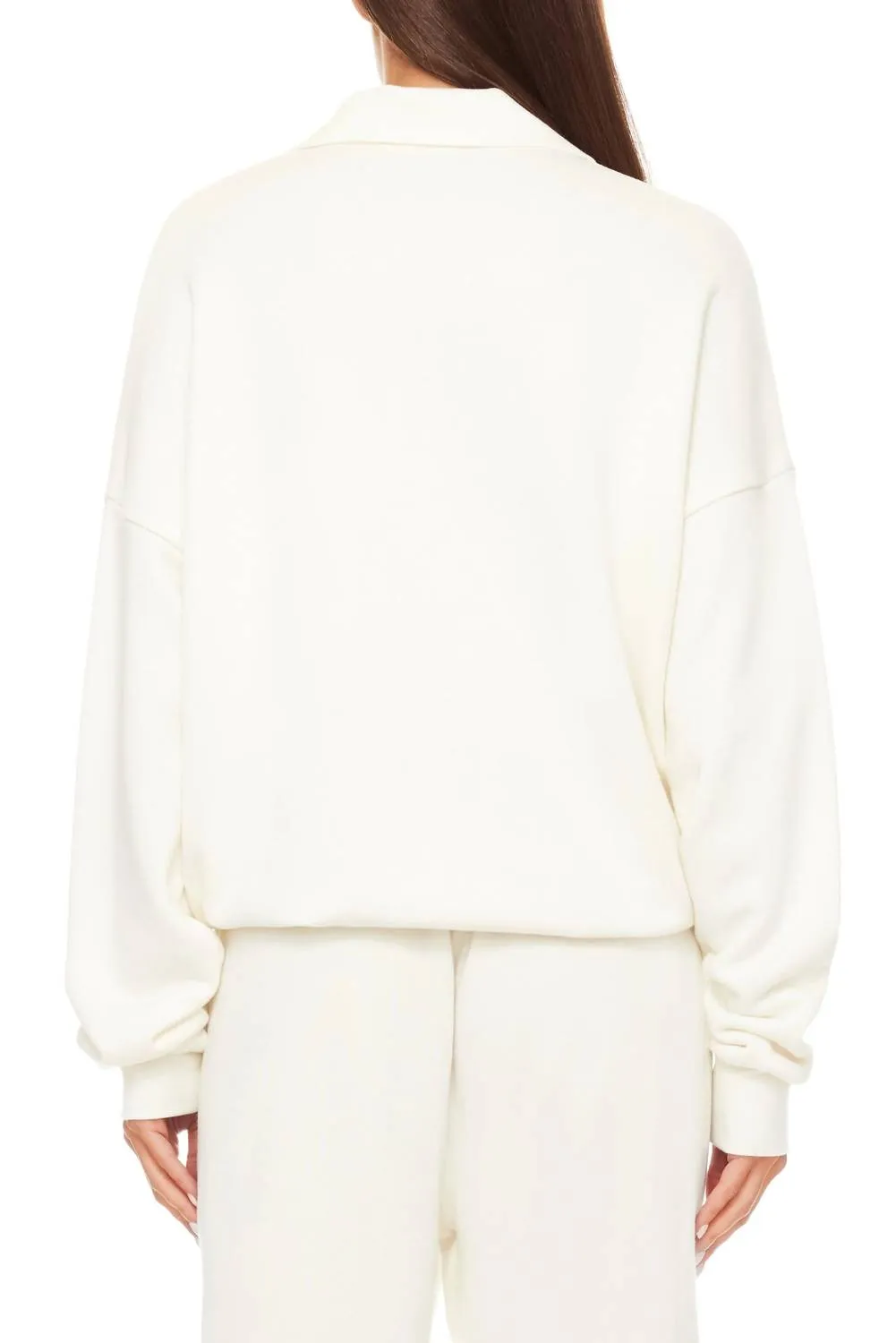 Oversized Polo Sweatshirt In Cream