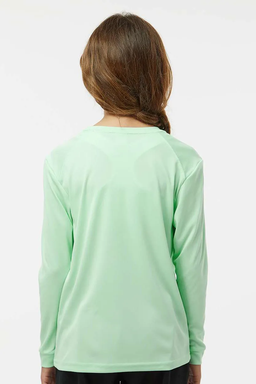 Paragon Youth Islander Performance Moisture Wicking Long Sleeve Crewneck T-Shirt - Mint Green