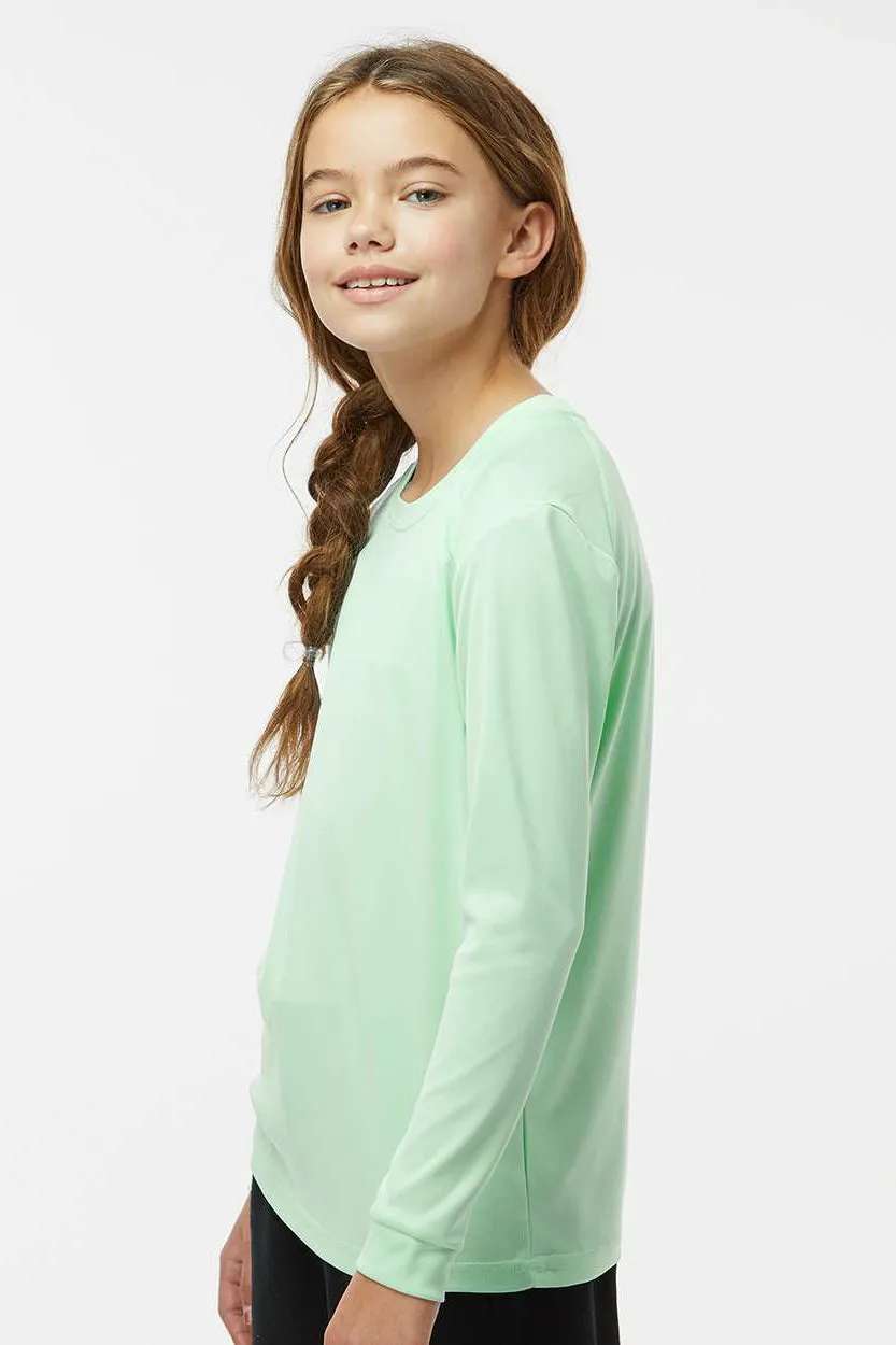 Paragon Youth Islander Performance Moisture Wicking Long Sleeve Crewneck T-Shirt - Mint Green