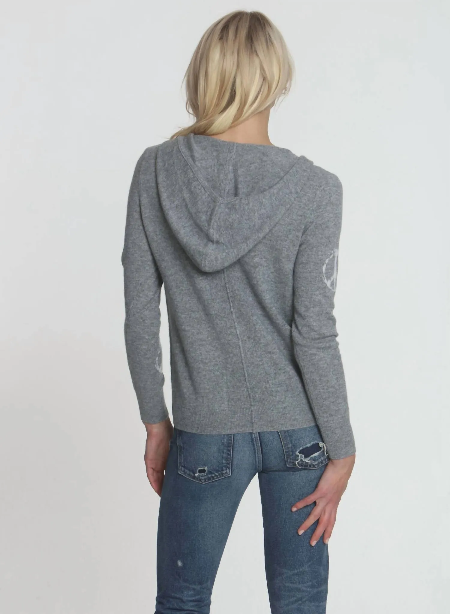 Peace Out Hoodie In Grey