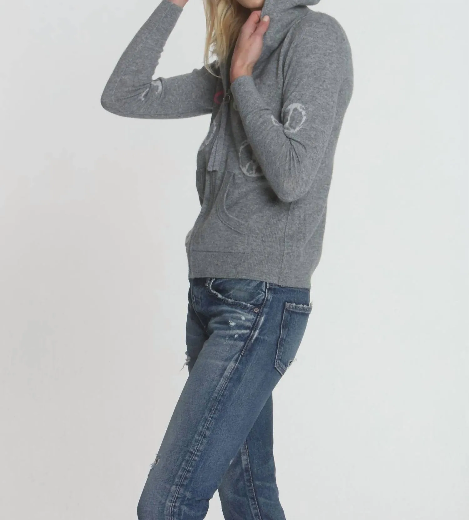 Peace Out Hoodie In Grey