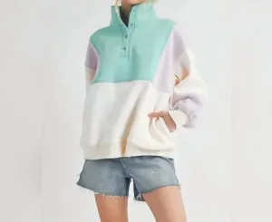Perfect Colorblock Pullover In Lilac