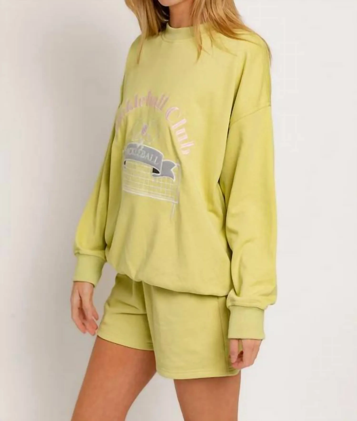 Pickleball Club Sweatshirt In Lime