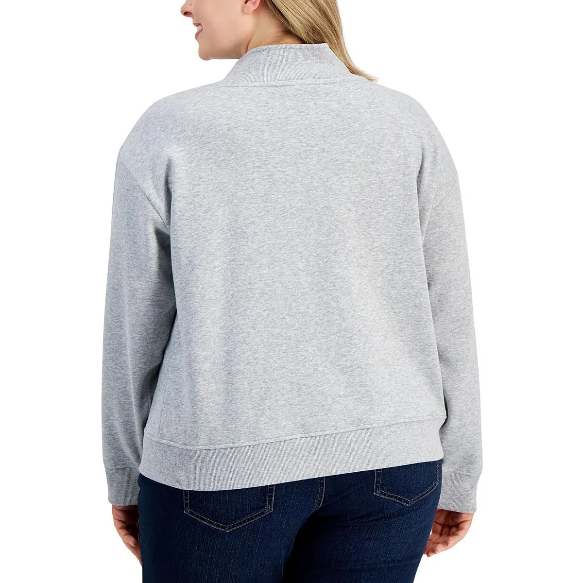Plus Womens Logo Long Sleeves Sweatshirt