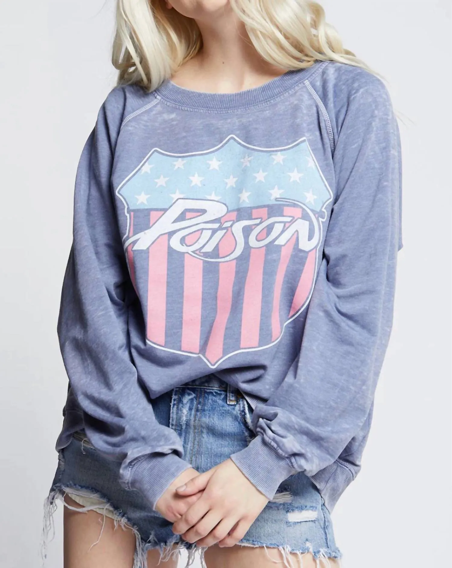Poison Emblem Sweatshirt In Vintage Blue