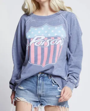Poison Emblem Sweatshirt In Vintage Blue
