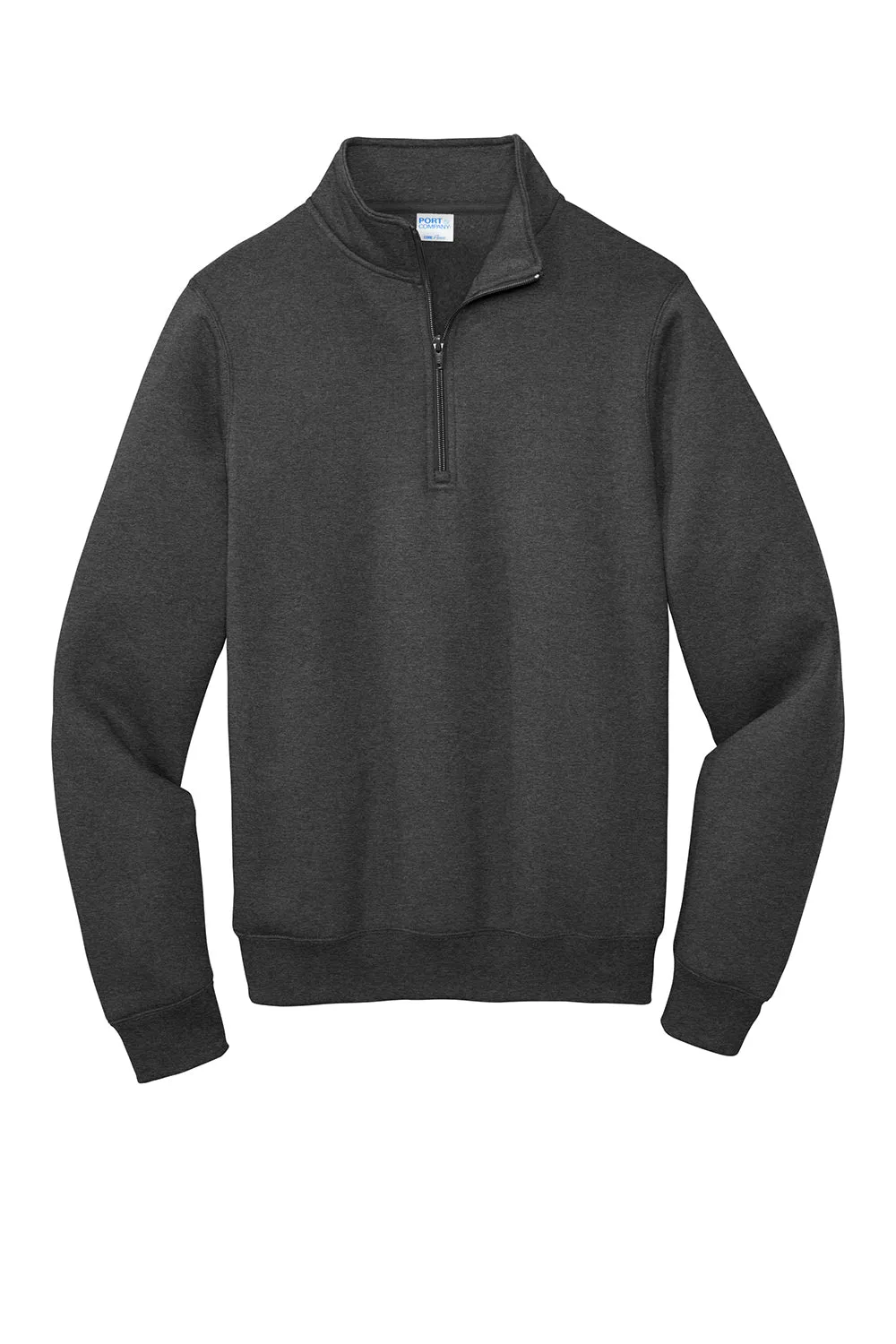 Port & Company Mens Core Fleece 1/4 Zip Sweatshirt - Heather Dark Grey