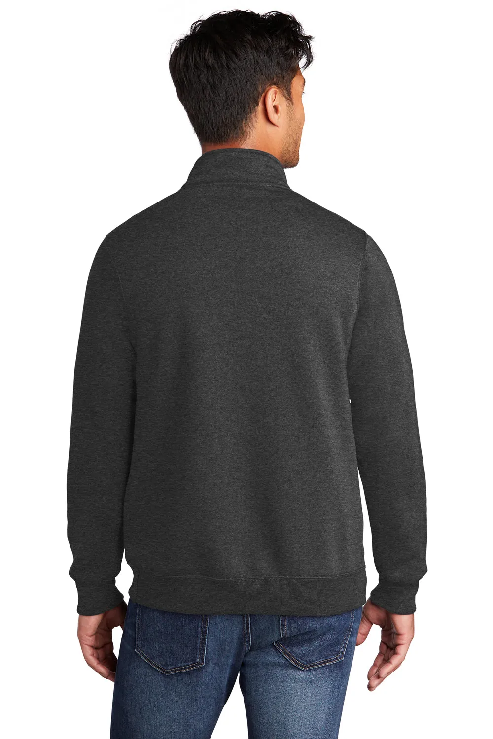 Port & Company Mens Core Fleece 1/4 Zip Sweatshirt - Heather Dark Grey