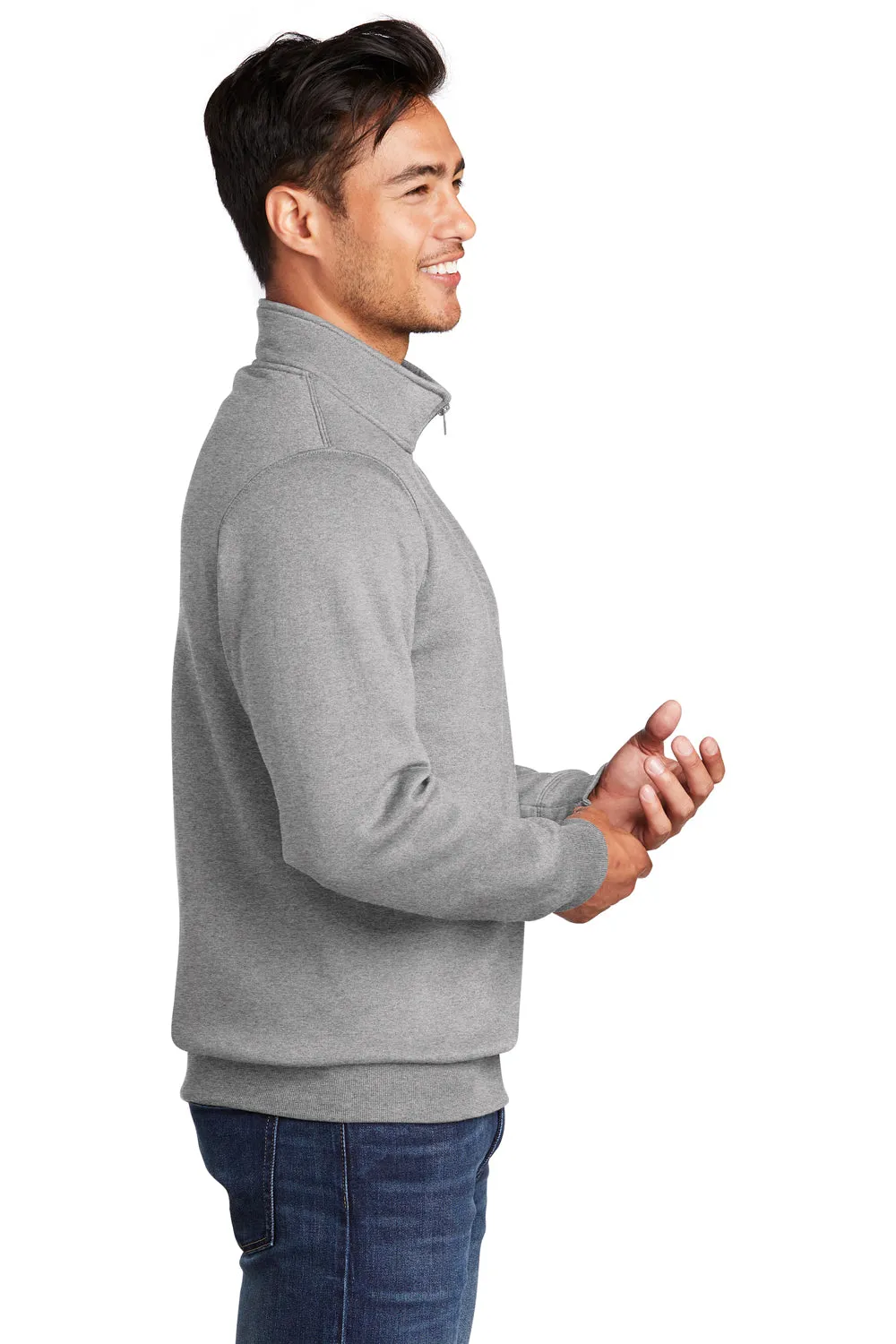 Port & Company Mens Core Fleece 1/4 Zip Sweatshirt - Heather Grey