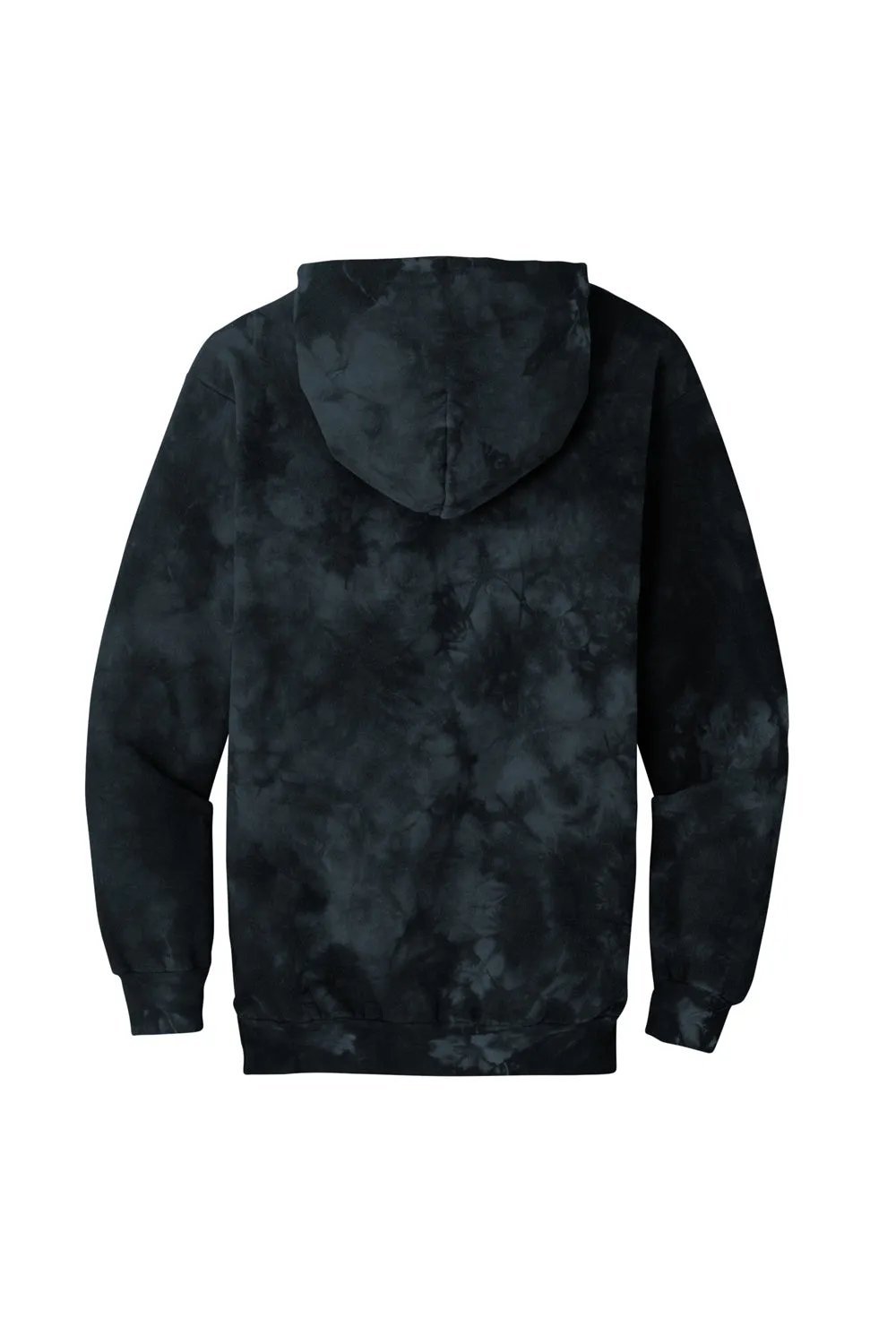 Port & Company Mens Crystal Tie-Dye Hooded Sweatshirt Hoodie w/ Pouch Pocket - Black