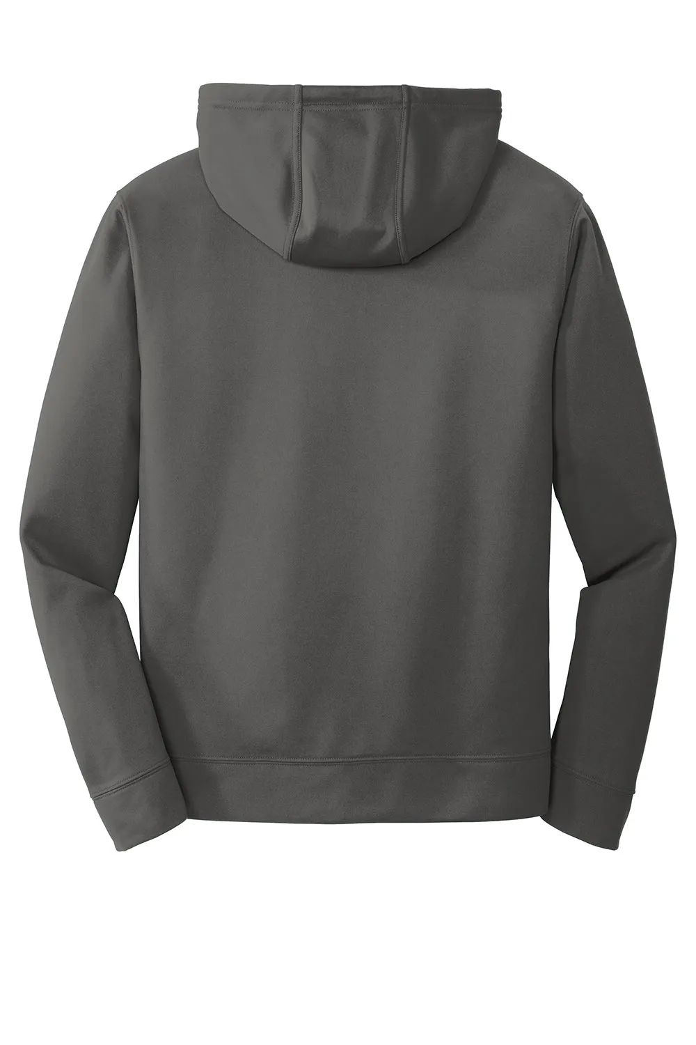 Port & Company Mens Dry Zone Performance Moisture Wicking Fleece Hooded Sweatshirt Hoodie w/ Pouch Pocket - Charcoal Grey