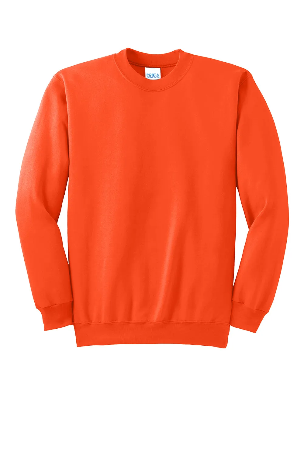 Port & Company Mens Essential Pill Resistant Fleece Crewneck Sweatshirt - Safety Orange