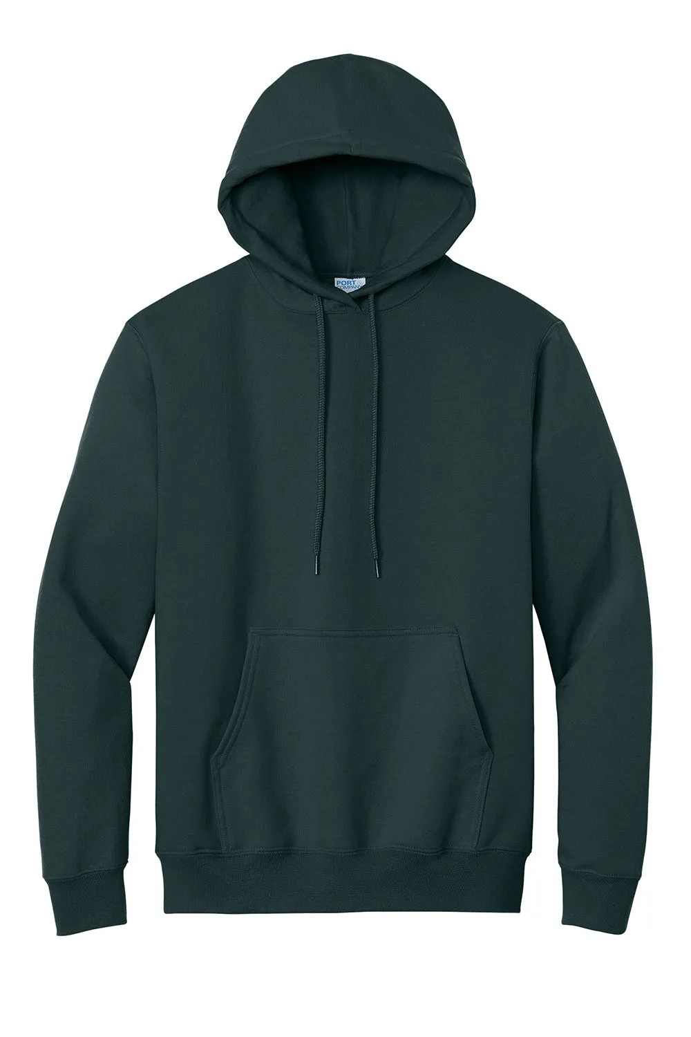 Port & Company Mens Essential Pill Resistant Fleece Hooded Sweatshirt Hoodie w/ Pouch Pocket - Dark Green