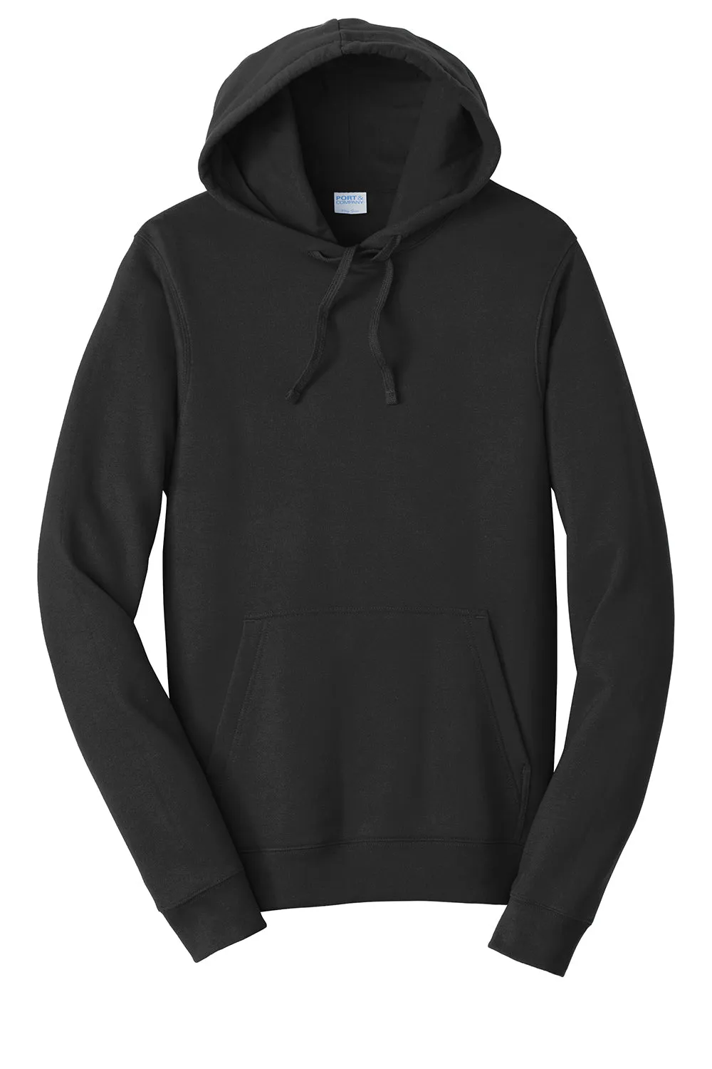 Port & Company Mens Fan Favorite Fleece Hooded Sweatshirt Hoodie w/ Pouch Pocket - Jet Black