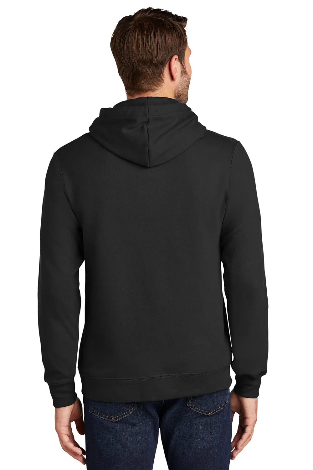Port & Company Mens Fan Favorite Fleece Hooded Sweatshirt Hoodie w/ Pouch Pocket - Jet Black