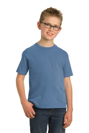 Port & Company Youth Beach Wash Short Sleeve Crewneck T-Shirt - Blue Moon