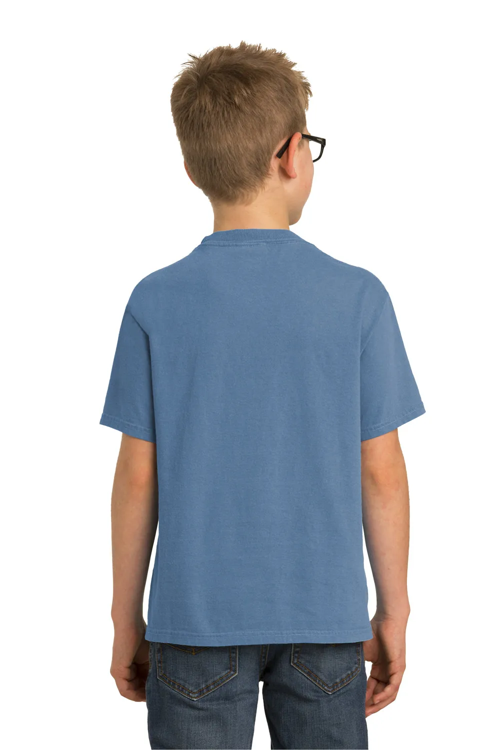 Port & Company Youth Beach Wash Short Sleeve Crewneck T-Shirt - Blue Moon