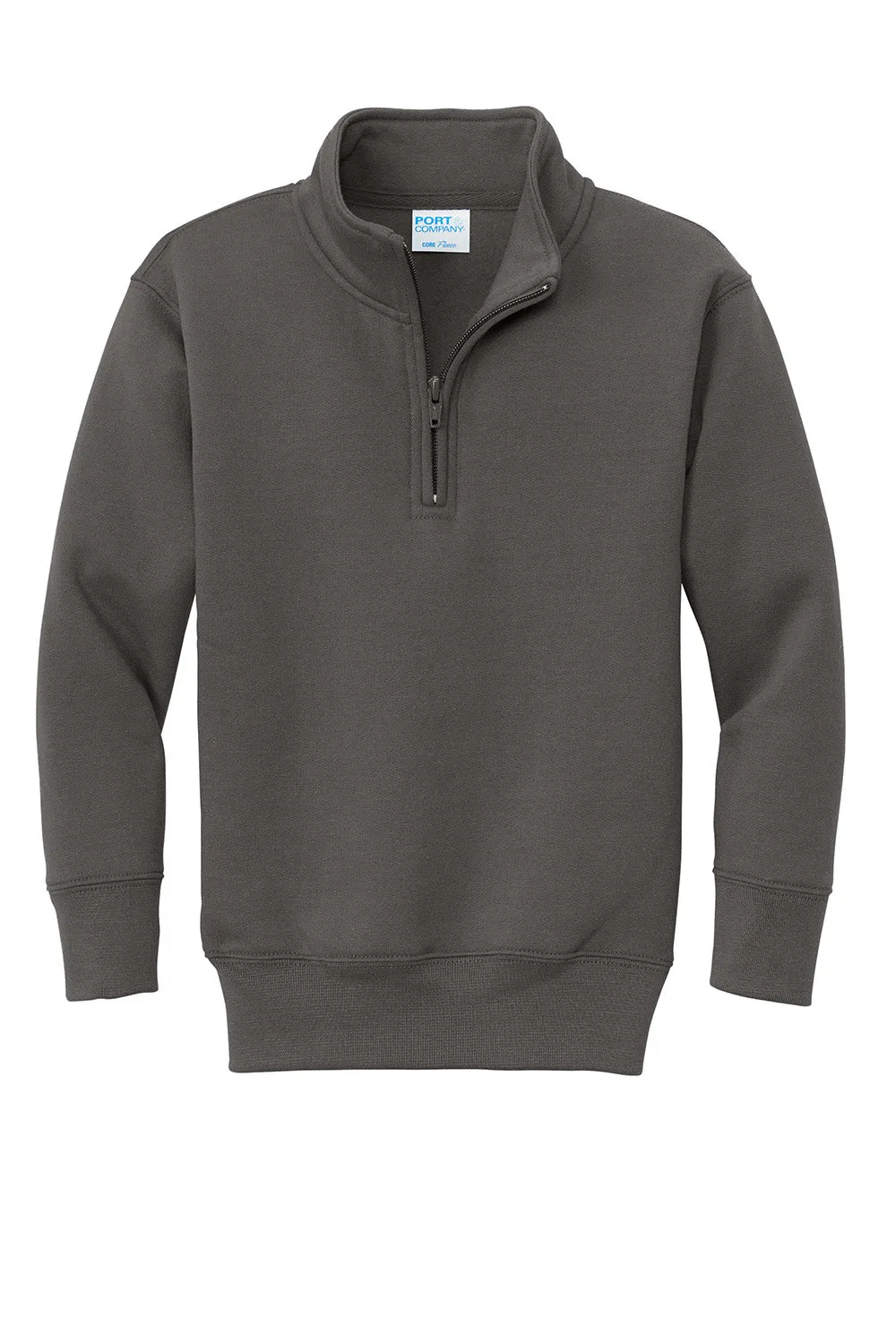 Port & Company Youth Core Fleece 1/4 Zip Sweatshirt - Charcoal Grey