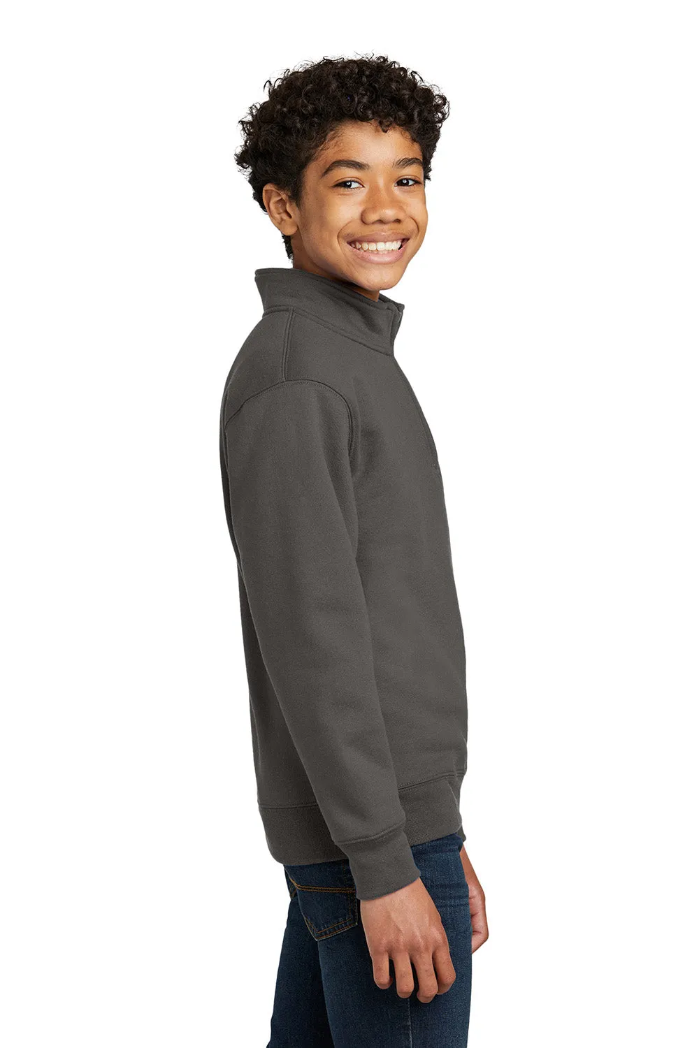 Port & Company Youth Core Fleece 1/4 Zip Sweatshirt - Charcoal Grey
