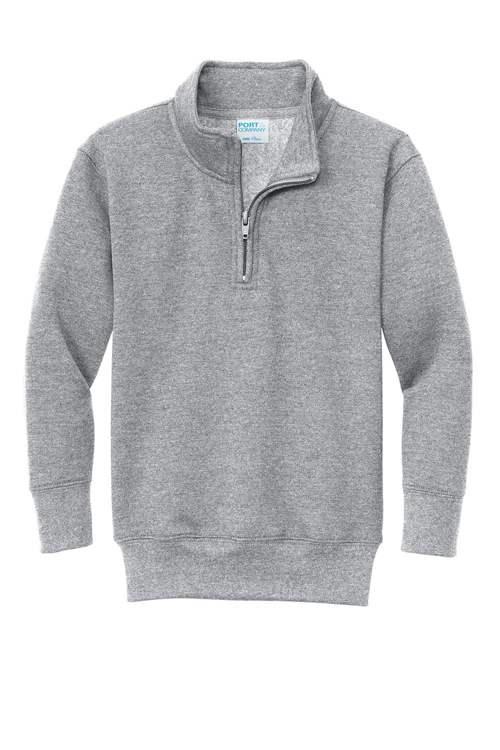 Port & Company Youth Core Fleece 1/4 Zip Sweatshirt - Heather Grey