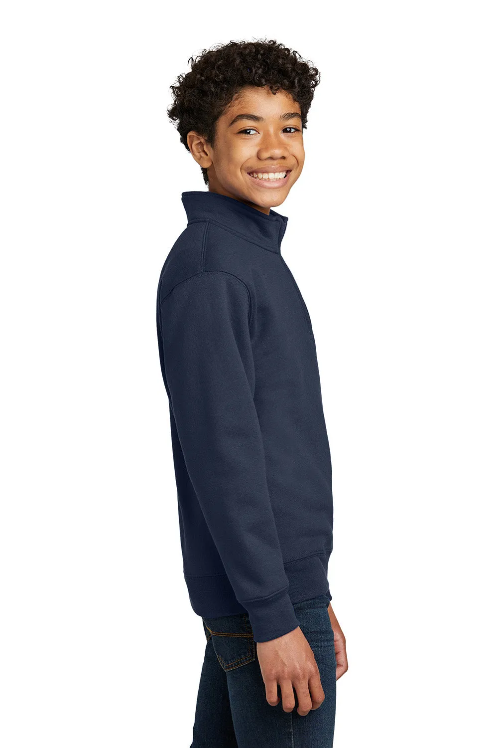 Port & Company Youth Core Fleece 1/4 Zip Sweatshirt - Navy Blue