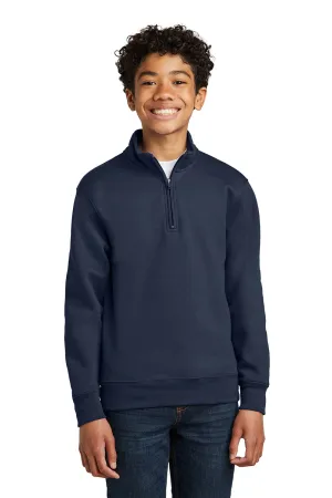 Port & Company Youth Core Fleece 1/4 Zip Sweatshirt - Navy Blue