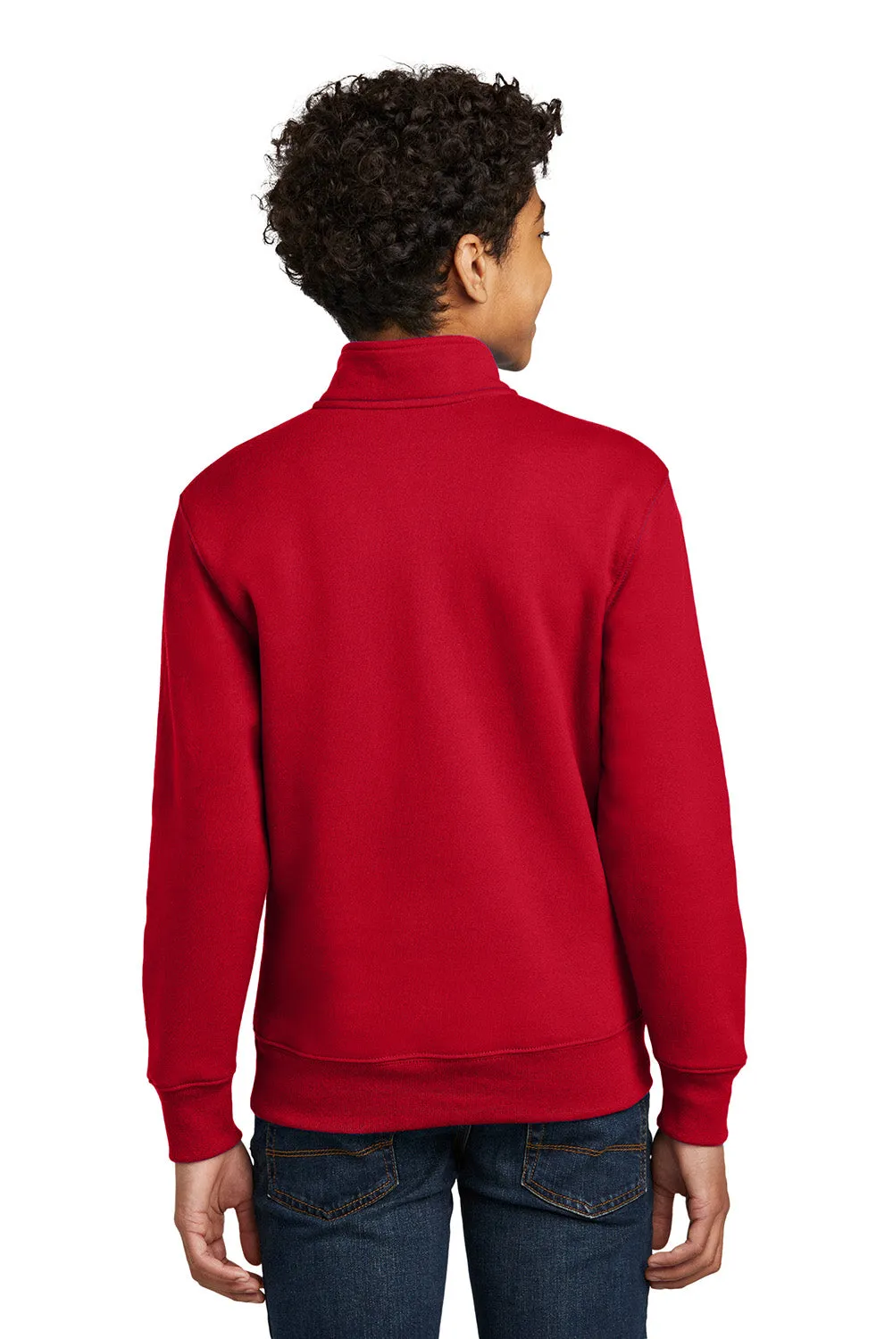 Port & Company Youth Core Fleece 1/4 Zip Sweatshirt - Red